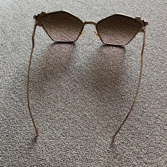 FENDI Designer Sunglasses FF0261/S Gold-Tone Metal Pink Stud Embellishments main image 4